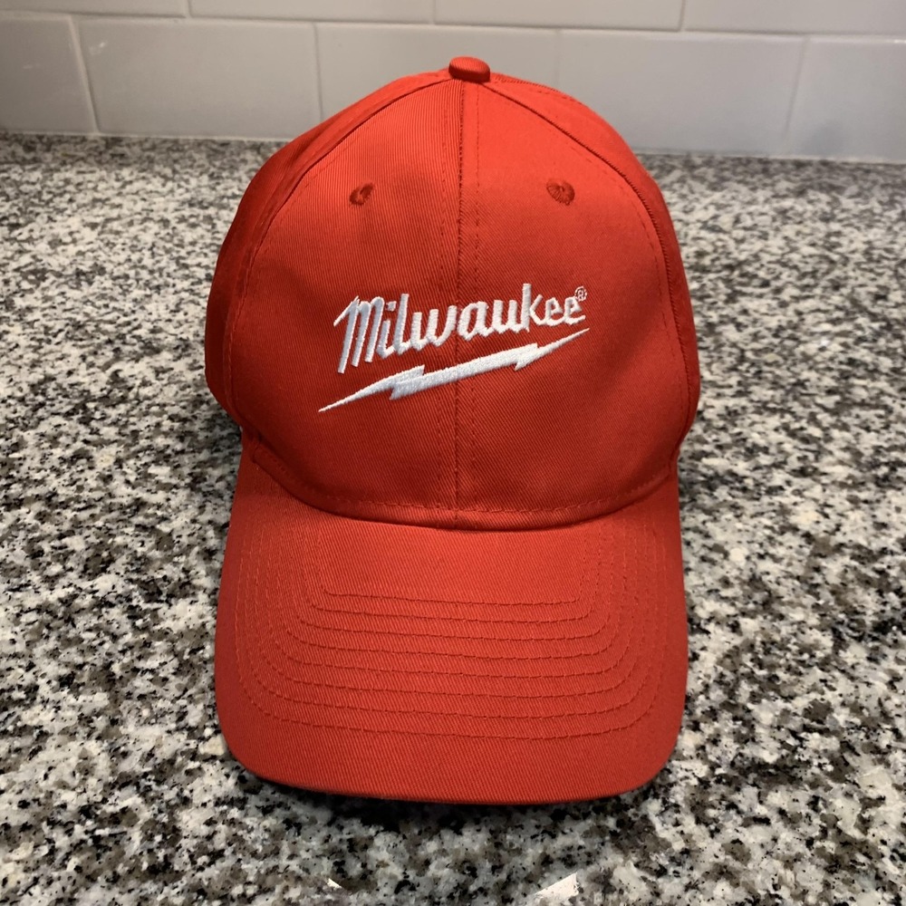 Milwaukee Hat Cap Strap Back One Size Red Baseball Embroidered Logo‎ Mens
